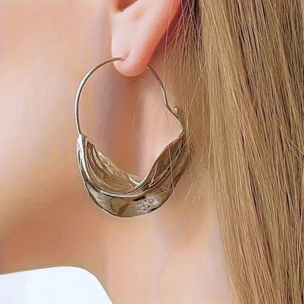 925 Sterling Silver Womens 2"  Large Chunky Basket Hoop Earrings Hoops Jewelry